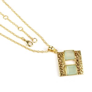 Collier ras du cou en calcédoine Aqua plaqué or - Product Image 2