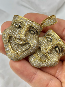 Colgantes de diamantes de moissanita chapados en oro macizo Colgantes de hip hop de oro real de 18K para joyería de moda unisex - Product Image 3