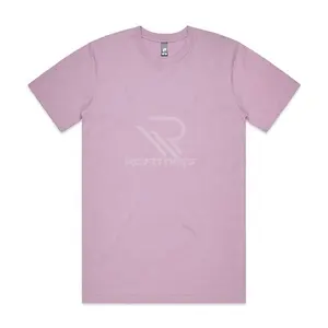 Summer Men's Business Casual Seamless 100% Cotton Short Sleeve T-shirt with Custom Logo Print 300g Quick Dry & Breathable - Product Image 1