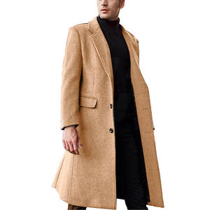 Lightweight Long Overcoat <b>For</b> <b>Men</b> With Open Front And Lapel Design Long <b>Trench</b> Style <b>Coat</b> <b>For</b> <b>Men</b> With Simple Look - Product Image 2