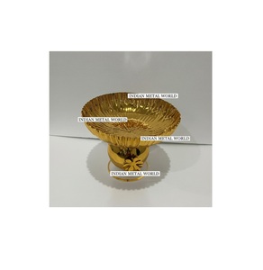 Tazón de Chocolate de Metal Chapado en Oro de Diseño Clásico, Elegante Tazón para Servir Postres y Aperitivos con Base, Ideal para Festivales y Bodas, Excelente Precio - Product Image 1