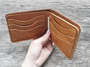 Cartera de cuero genuino plegable de alta calidad para hombre de estilo Vintage logotipo personalizable corto directo de fábrica Venta caliente - Product Image 6