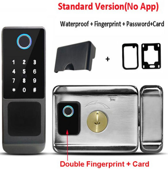 Double empreinte digitale latérale + carte + mot de passe + clé