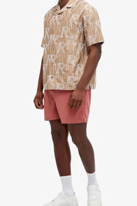 กางเกงขาสั้นผู้ชายสีชมพูคลาสสิก สไตล์ไฮสตรีท แห้งเร็ว เอวยางยืด มีกระเป๋าข้างสองช่อง น้ำหนักเบา ผ้าฝ้าย 100% ผลิตตามสั่ง - Product Image 4