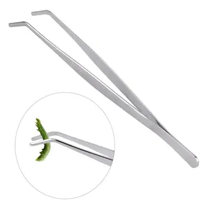 Reptile Feeding Tongs Aquarium Stainless Steel Straight and Curved Tweezers Polished Long Handle Feeder Tools for Lizard Snake