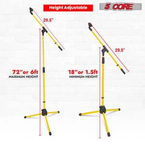 5 Core Mic Stand Floor Height Adjustable <b>Tripod</b> Microphone Stands w Extending Telescoping Boom Arm - Product Image 3