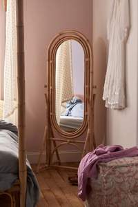 กระจกตั้งพื้นหวายสานด้วยมือ พร้อมตกแต่งสไตล์โบโฮธรรมชาติ - Product Image 6