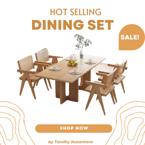 Offre spéciale Ensemble de salle à manger en bois écologique Ensemble de table à manger pour meubles de salle à manger avec de nombreuses chaises fabriquées en Indonésie - Product Image 6