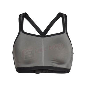 Soutien-gorge de sport respirant sur mesure pour femmes avec logo frontal, maintien élevé, compression, bretelles réglables et ajustement extensible - Product Image 1