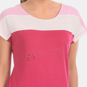 Camiseta ajustada de algodón de manga corta para mujer Camiseta básica de color sólido con cuello personalizado - Product Image 6