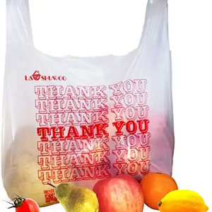Alta calidad Ldpe Supermercado Biodegradable Impresión personalizada Poly Plastic Shopping T Shirt Bag Reciclable Bolsa de impresión personalizada - Product Image 5
