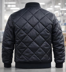 Chaqueta Bomber Acolchada para Hombre, Ligera, con Cierre, Estilo Universitario, con Cuello Acanalado, Ropa de Calle Informal, Prenda Exterior de Invierno - Product Image 3