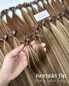 Nouveauté 100% kératine vierge vietnamienne, pointes plates droites, 100g, couleur claire, extensions de cheveux humains teintes, marque 8HAIR, 8H_0014 - Product Image 2