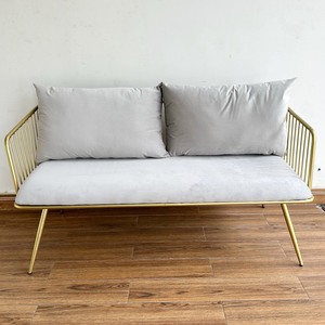 Modern 2-Seater Iron Frame Patio <b>Bench</b> with Fabric <b>Cushion</b> for Outdoor Dining or Villa SFB68070 - Product Image 6