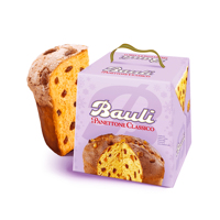 Bauli Classic 500g Panettone au Beurre Saveur Fruitée Frais Certifié Casher Boîte Fabriqué en Italie Cuite aux Raisins Confités