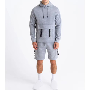 2025 nouveauté personnalisé multi poches hommes hiver sweat à capuche et short ensemble haute qualité en gros grande taille Logo fabriqué au Pakistan - Product Image 1