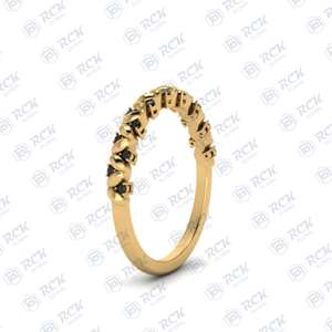 Anillo Moissanite de media eternidad con corte brillante redondo para mujer de banda de oro de 18 quilates 0,50 TCW, regalo de cumpleaños de aniversario - Product Image 2