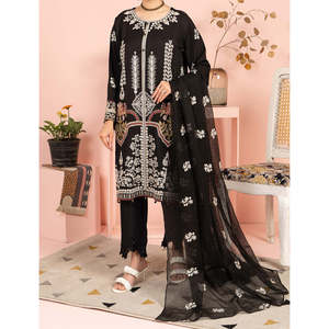 Ensemble de costume en coton à deux pièces pour femmes Elaheh, design orné - Product Image 1