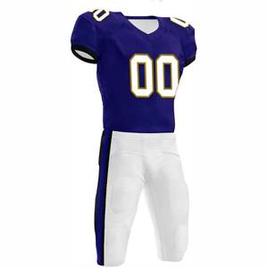 เสื้อและกางเกงอเมริกันฟุตบอลแบบสั่งทำขายส่ง ระบายอากาศ แห้งเร็ว แขนสั้น 100% โพลีเอสเตอร์ สำหรับผู้ใหญ่ - Product Image 3