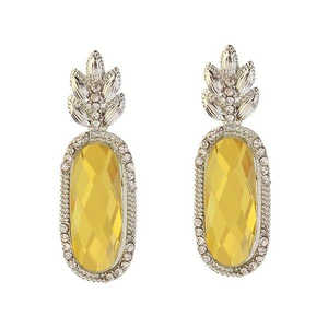 Kriaa <b>Fashion</b> <b>Chandelier</b> <b>Earrings</b> Silver Plated Resin Stone Dangler 1307002C Model - Product Image 1