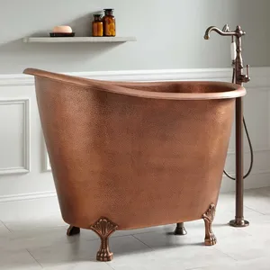 Meilleure vente d'accessoires de salle de bain durables baignoire en cuivre pur disponible au prix de gros de l'Inde - Product Image 3