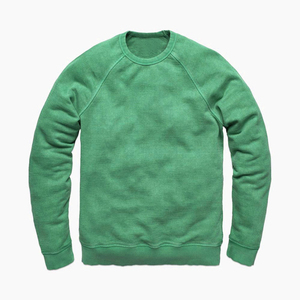 Pull-over à col ras du cou en coton uni pour hommes Sweat-shirt personnalisé d'hiver en polaire délavée brodée prix de gros teint uni - Product Image 4