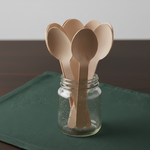 Cuillères en bois écologiques de 140 mm, biodégradables, en bois de bouleau, couverts jetables durables pour les restaurants - Product Image 5