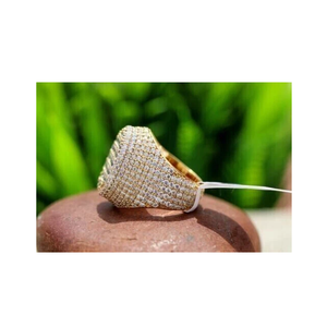 8,00 quilates Hip Hop corte redondo diamante VVS Moissanite oro amarillo Iced Out joyería anillo de bodas para hombres 925 Plata - Product Image 2