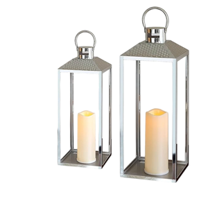 Stylish Simple Black <b>Vintage</b> Metal <b>Lantern</b> Iron Candle Holder for Home or Hotel Elegant Tabletop Christmas Ornament - Product Image 3