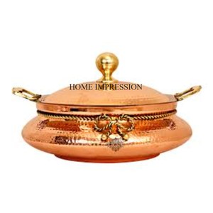 Calentador de alimentos con acabado antiguo de cobre hecho con Metal de primera calidad más demandado, plato de frotamiento para Buffet con soporte de Base de Color negro - Product Image 4