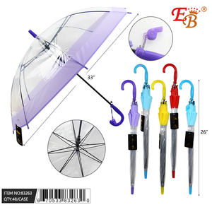 ร่มอัตโนมัติ Eb Clear ขนาด 105 ซม. สำหรับเด็ก พร้อมด้ามจับแบบตะขอและโครงร่ม 8K ป้องกันฝนกลางแจ้ง ร่มของขวัญ - Product Image 1