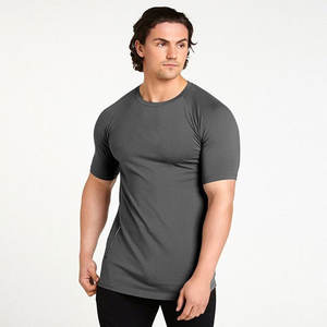 เสื้อยืดสำหรับผู้ชายเสื้อผ้าออกกำลังกายเล่นฟิตเนสตาข่ายโพลีเอสเตอร์แบบแห้งเร็วเสื้อยืดเพาะกายไซส์ใหญ่ - Product Image 4