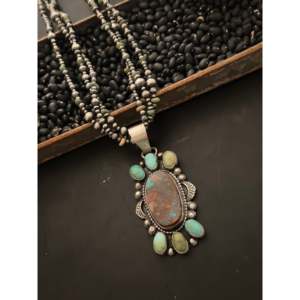 Sheila Becenti Mixed Turquoise & Sterling Silver Pearl Necklace/pendant for Gift Occasions - Product Image 5