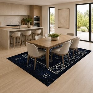 <b>RUGS</b> DEPOT LXDP-0983 Wholesale Black Charcoal Modern Vintage Digital Printed Machine Washable Chenille Area <b>Rug</b> <b>Non</b> <b>Slip</b> - Product Image 4