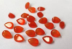 Cornaline orange naturelle coupe poire 5x7mm à facettes-cornaline orange en vrac cornaline orange naturelle de qualité supérieure - Product Image 2