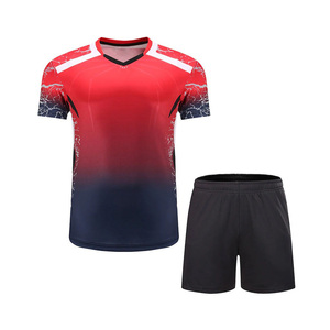 Uniforme de tennis de table et de badminton pour hommes personnalisé de haute qualité, respirant, imprimé numérique, anti-UV, imprimé sur le devant, écologique - Product Image 1