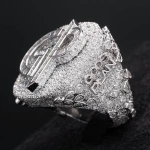 Custom GP <b>Initial</b> <b>Ring</b> | 925 Sterling Silver | VVS Moissanite Diamonds | Fully Iced Out Hip Hop Jewelry - Product Image 4