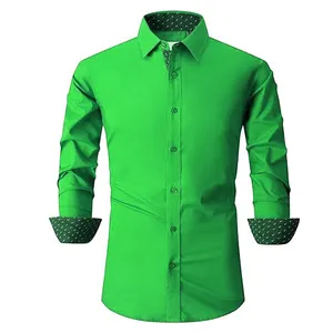 カスタム綿100% スリムフィットクラシックフィット卸売特大ドレスシャツカジュアルオフィスシャツ米国で最も人気