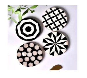 Bone Design Resin Inlay Coasters <b>Square</b> Tea Cup Coaster for Hotel or Restaurant Use Wholesale Price Handcrafted in India - Product Image 3