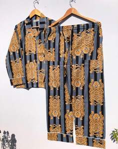 ชุดนอนผ้าฝ้ายแท้พิมพ์ลายดอกไม้ชุดนอนชุดนอนผ้าฝ้ายอินเดียชุดนอนผ้าฝ้ายเนื้อนุ่มสำหรับใส่ตอนกลางคืนของขวัญสำหรับผู้หญิง - Product Image 3