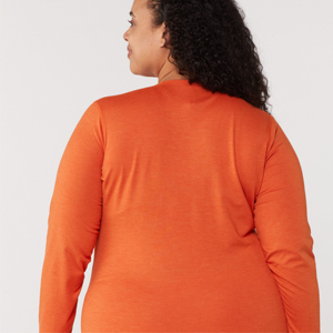 Venta al por mayor de cuello redondo de secado rápido ropa activa de manga larga Camisetas de las mujeres de alta calidad transpirable entrenamiento deportes camisetas de las mujeres - Product Image 4