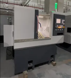 Mini phổ nghiêng giường máy công cụ thép kim loại CNC cắt Lathe chuyển Trung tâm với hệ thống điều khiển trước