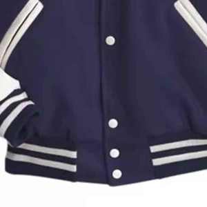 Veste universitaire personnalisée OEM avec nom et numéro, corps en laine de haute qualité, manches en cuir PU, vestes universitaires - Product Image 4