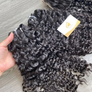 Pelucas frontales de 28 pulgadas de cabello Remy virgen 100% más vendidas de fábrica de Vietnam con extensiones a granel de textura rizada/ondulada a buen precio - Product Image 1