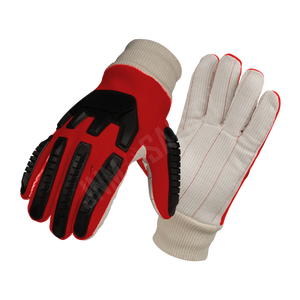 Gants de sécurité industrielle de qualité supérieure en coton et cuir TPR injectent une protection mécanique et résistante aux chocs - Product Image 6