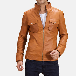 Concevez Votre Propre Veste en Cuir Vintage Enduite, Veste en Cuir Homme de Haute Qualité, Meilleur Prix, Manches Longues, Col Debout - Product Image 6