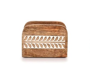 Elegante Porta Servilletas de Madera Natural con Porta Servilletas de Acero Inoxidable Chapado en Oro para Mesas de Restaurantes al Mejor Precio - Product Image 3