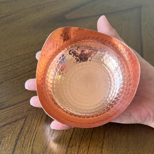 Tazón Hecho a Mano 100% Cobre Puro, Diseño Estilo Americano, Pulido, Sin Plomo, Ecológico, Duradero, Plato para Servir, Vajilla Decorativa - Product Image 4