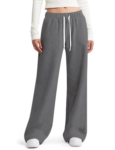 Femmes taille moyenne coupe régulière jambe droite cordon pantalons de survêtement survêtement avec poches hiver 100% coton polaire - Product Image 6