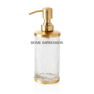 Transparent Clear Glass With High Grade Gold Plated Pump Liquid Soap Dispenser Hand Cleaning Bathroom And Kitchen <b>Accessories</b> - Product Image 2